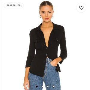 James Perse Paneled Button Up